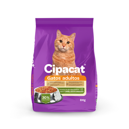 Cipacat - Alimento para Adultos (Sabor Pollo, Carne y Pescado)